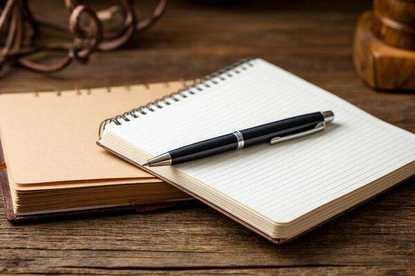 Cuaderno abierto con lápiz sobre una mesa clara